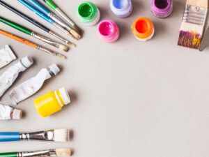 Tintas acrílica a óleo e aquarela