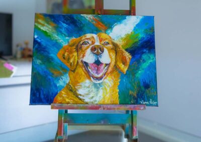 O Cão Rubens Acrílica Espátulada