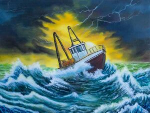 Barco na Tempestade