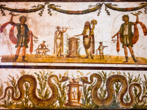 Afresco Deuses e ceia fúnebre