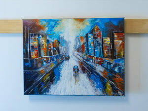 Cidade Noturna Textura com tinta