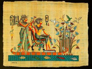 Pintura papiro do antigo Egito